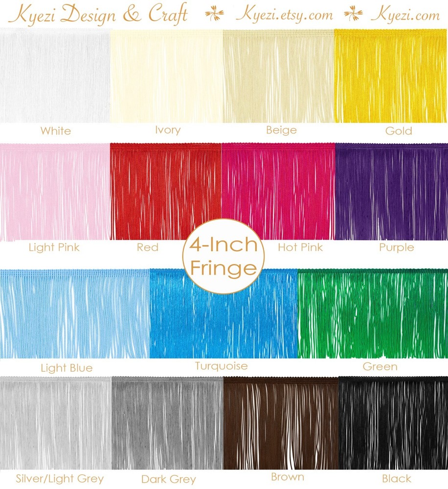 4 inch Chainette Fringe Trim By the Yard Dance Tassel Curtain Lamp Costume Craft