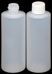 Plastic Bottle (HDPE) w/White Lid, 4-oz. 3-Pack, New
