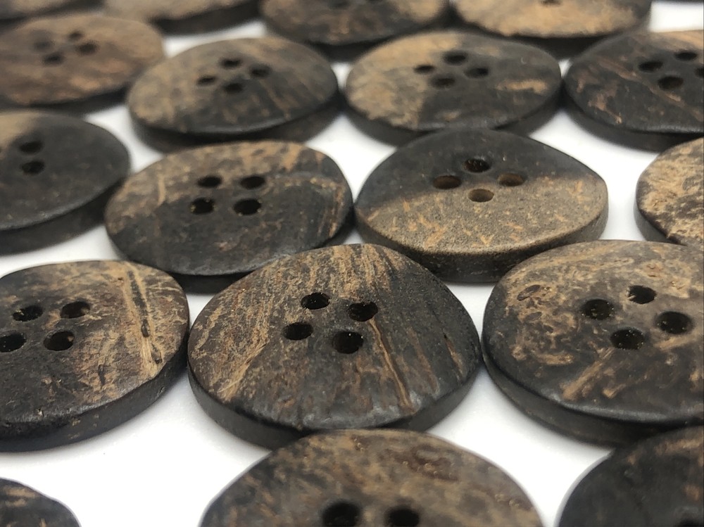 Vtg Faux Wood Brown Round 4-hole Button with Character 18mm Lot of 10 & 100 D809