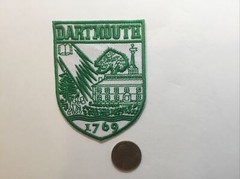 DARTMOUTH 1769 VINTAGE EMBROIDERED IRON ON PATCH 3″ x 2.25”