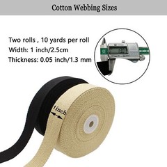 Cotton Webbing 1 Inch 2 Rolls/ 20 Yards Webbing Straps for Webbing Bag Handle…