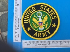 US ARMY EMBROIDERED PATCH IRON-ON SEW-ON 3″ ROUND APPLIQUE – HIGH QUALITY