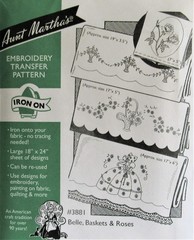 Aunt Marthas 3881 Southern Belle Basket Pillowcase Embroidery Transfer Pattern