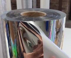 Silver Gloss Metallic Chrome Print-Treated Perm Self-Adhesive Polyester Film S2