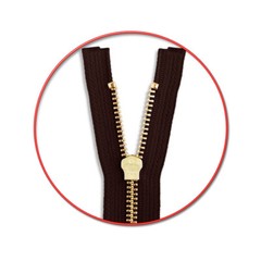 15 Inches Metal Zipper YKK #5 Golden Brass Medium Weight Separating Made in USA