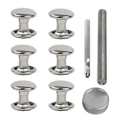 200 Sets 6mm Silver Stainless Steel Rivets, Double Cap, Tools, Leather Craft