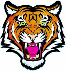LARGE 10 INCH SIZE BENGAL ANGRY TIGER iron-on PATCH Embroidered