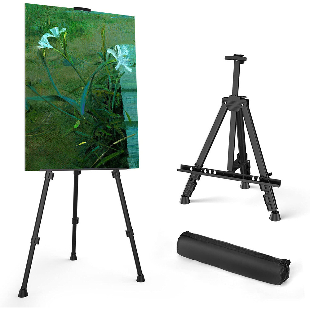Adjustable Tripod Stand Easel Metal Floor Art Painting Supplies Bracket with Box