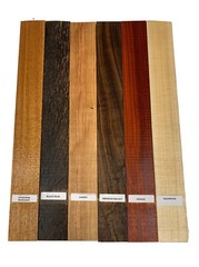 6 Pack Combo,Variety Species Thin Stock Lumber Board Wood Blanks 1/4″ x 2″ x 16″