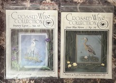 Crossed Wing Collection Great Blue HERON Cross Stitch Chart only No. 34 & 43