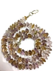 Natural Very Rare Ametrine Twisted Rondelle Beads Faceted Gemstone Beads.