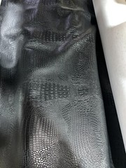 BLACK CROC/ALLIGATOR EMBOSSED VINYL AUTOMOTIVE SEAT COVER UPHOLSTERY BY YARD