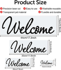 4 Pieces Welcome Stencils Templates Reusable Plastic Set for Painting on Wood