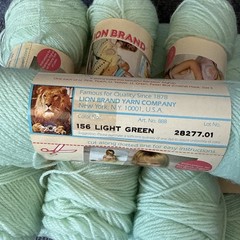 Vintage Lion Brand Debyshire Baby Sport Yarn 8 Skein Light Green 156