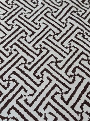 China Seas Quadrille Geometric Java Grande Linen 1 1/2 Yards Brown Fabric