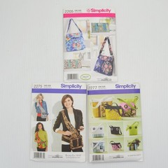 Lot of 3 Simplicity Sewing Patterns – Shoulder Bags, Purses, Clutch, Totes – CUT