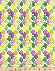 Mardi Gras Parade Diamonds DCWR2022 Fabric By half yd cont cuts