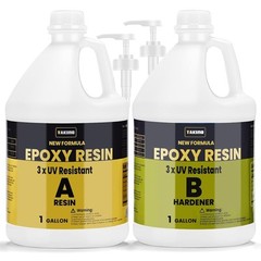 TAKIMO 2 Gallon 3×UV Resistant Resin Kit,No Bubble & Crystal Clear Epoxy Resin