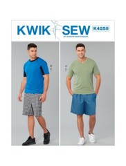 Kwik Sew 4258 S-XXL Men’s Athletic Workout Short Sleeve Top Shorts Pattern