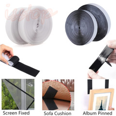 16.4FT Self Adhesive Stick Tape Hook & Loop Sticky Back Strips Fastener Roll US