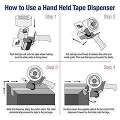 () Heavy-Duty Carton Sealing Tape Dispenser, 4′, Blue/White 1 Pack