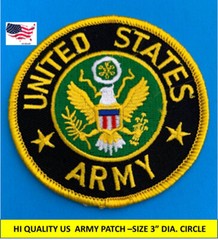 US ARMY EMBROIDERED PATCH IRON-ON SEW-ON 3″ ROUND APPLIQUE – HIGH QUALITY