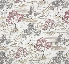 COVINGTON HIKARU DUSTY ROSE PINK ASIAN TREE TOILE MULTIUSE FABRIC BY YARD 54″W