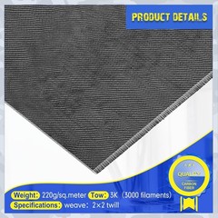 High-Strength Carbon Fiber Fabric 10 ft Roll – Lightweight & Flexible 0.25mm