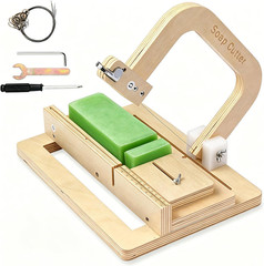 Wooden Soap Cutter for Handmade Soap Making, Adjustable Wire Soap Slicer with