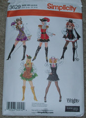 SIMPLICITY 3629 PIRATE ZORRO BUCCANEER ROBIN HOOD COSTUME PATTERN Sz HH 6-12 CUT
