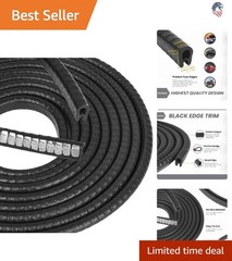 Black Rubber Edge Trim Compatible with Metal Edges 10ft