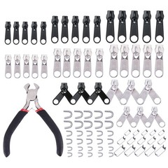 85Pcs/lot Zinc Alloy Universal Fix Zipper Zip Slider Repair Instant DIY Kit