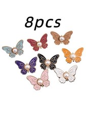 8 Sets Waist Pant Tightener, Detachable Butterfly Clips Jean small, 8 Colors.