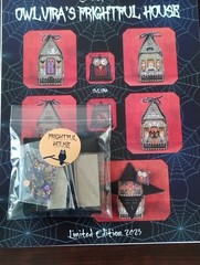HALLOWEEN JUST NAN OWLVIRA’S FRIGHTFUL HOUSE CROSS STITCH CHART & EMB, 2023