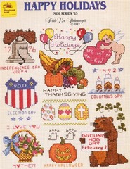 Leisure Arts HAPPY HOLIDAYS Mini Series #15 23 Cross Stitch Charts/Leaflet Only