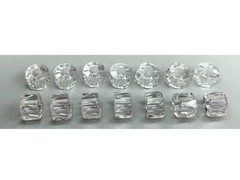 Czech Glass LARGE HOLE Tire Spacer Beads 8x6mm clear Crystal 40 pieces P444