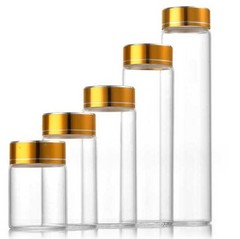 Wholesale Bulk Buy: Clear Empty Glass Bottles With Aluminum Gold Line Caps