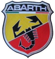 Large Abarth Iron-On or Sew-On Embroidered Patch 6,5 x 8″ (Inches)