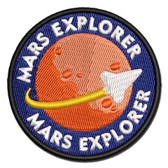 Mars Explorer Space Science Fiction Embroidered Iron-On Patch Applique