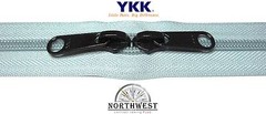 YKK Nylon Coil Zipper Tape # 10 Dusty Blue 5 yards with 10 Black Zipper Sliders