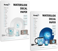 45 Sheets Koala Inkjet Waterslide Decal Paper CLEAR + WHITE DIY Tumblers Gifts