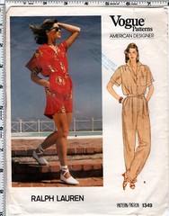“Misses’ & Misses’ Petite Jumpsuit” Vintage Vogue Ralph Lauren # 1349 UNCUT Sz6