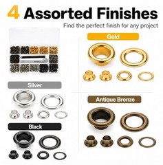 400-Piece 3/16″ Grommet Kit with Hole Punch – Eyelet Set for Leather, Clothing