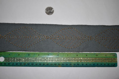 1.39 yds (50″) Samuel & Sons MARISOL BEADED BORDER Azul Steel Blue 3″w TAPE Trim