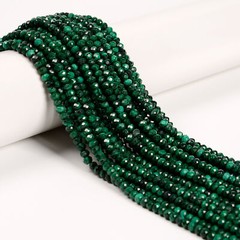 Natural Malachite Faceted Rondelle Beads 2x3mm 3x4mm 15.5″ Strand