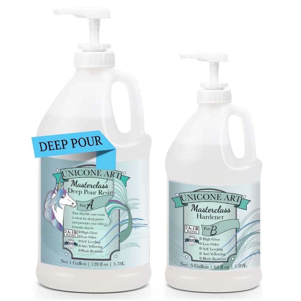 1.5 Gallon Crystal Clear Epoxy Resin Kit – Extra Deep Pour, UV Resistant, 2:1