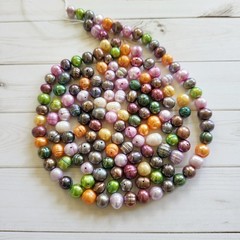 Multi-Color Freshwater Pearl Beads 6-7mm White Pink Green Lavender Orange Gray
