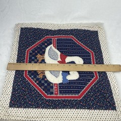 Vintage Set of 2 Goose Duck Quilted Pillow Cover Panels 16.5″ Cranston Cottage