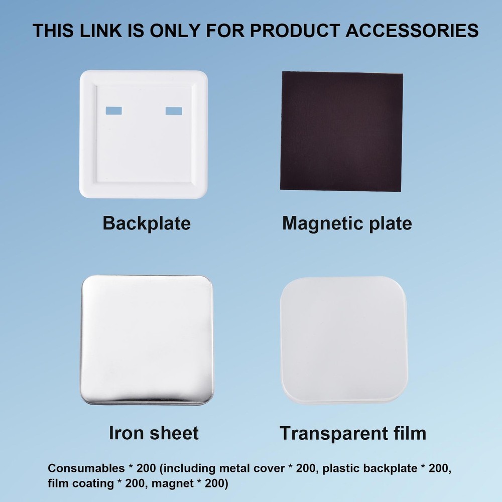 Square Fridge Magnet Press Machine Kit, 2×2 inch/50mm x 50mm, DIY Photo Fridge