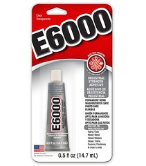 E6000 CRAFT Jewelry GLUE Adhesive Protective Retail package 1/2 oz. Tube E-6000